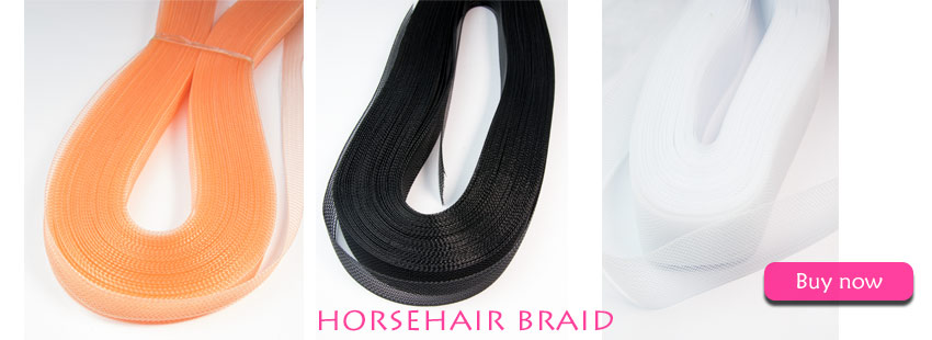 1 inch blue horse hair braid - wide 1