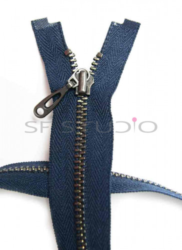 Brown Navy ZIP  10 inches to 30 Inches Metal ZIp Blue Open Ended Metal Black