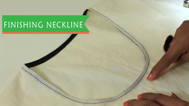 How to finish a neckline with bias strip