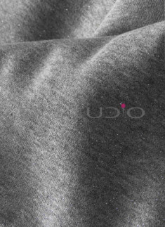 Grey Melange Fleece Fabric with Silver Lurex 300gsm 60