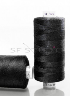 Black TKT 50 AND 80 Denim sewing thread Guetermann - 2 Spools