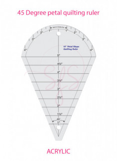 Petal Shape Quilting Ruler 45 Degree