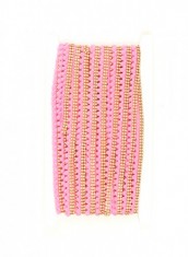 Pimpom lace with 2 lines white stones- 9mtrs