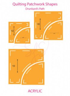Drunkards Path Quilting Template - Set of 3