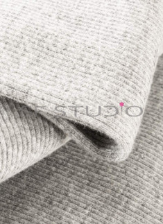 Derby Rib fabric tube Half meter (50cm) Grey Melange 42 Inches